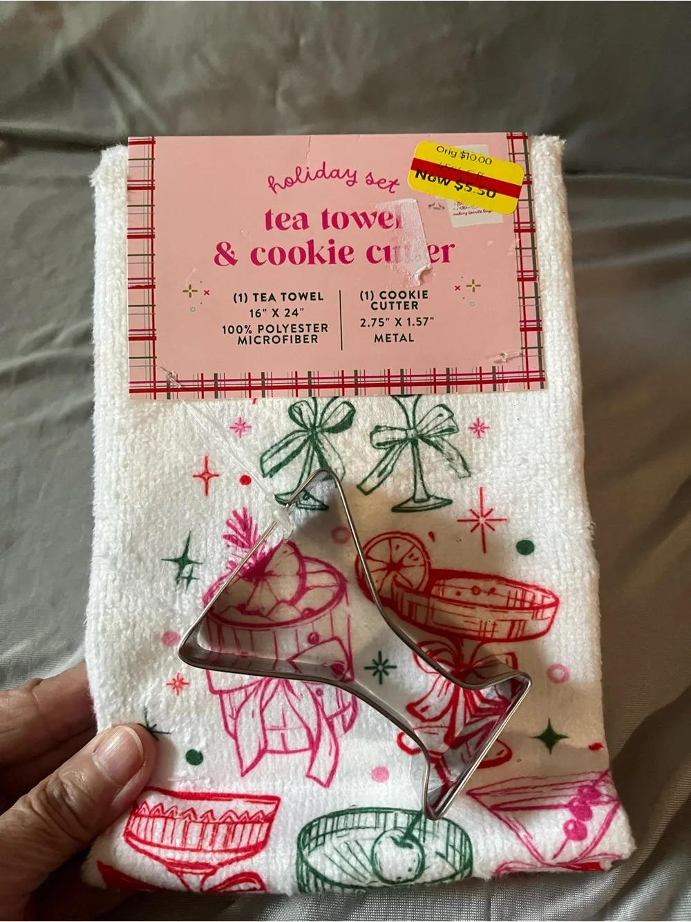 Red Monogrammed Holiday Hand Towel Set